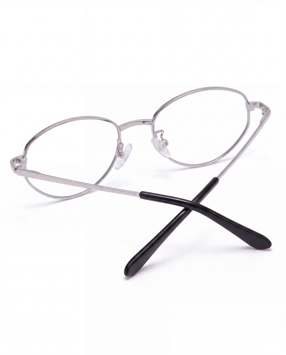 Thin Wire Oval Blue Light Glasses, folded