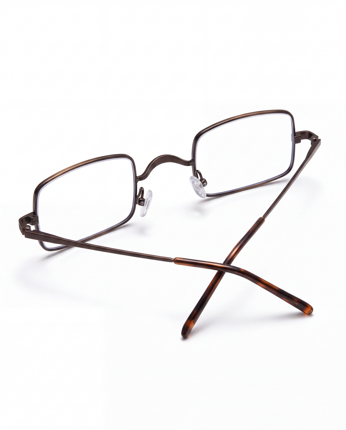 Thin Wire Rectangle Blue Light Glasses, angled view