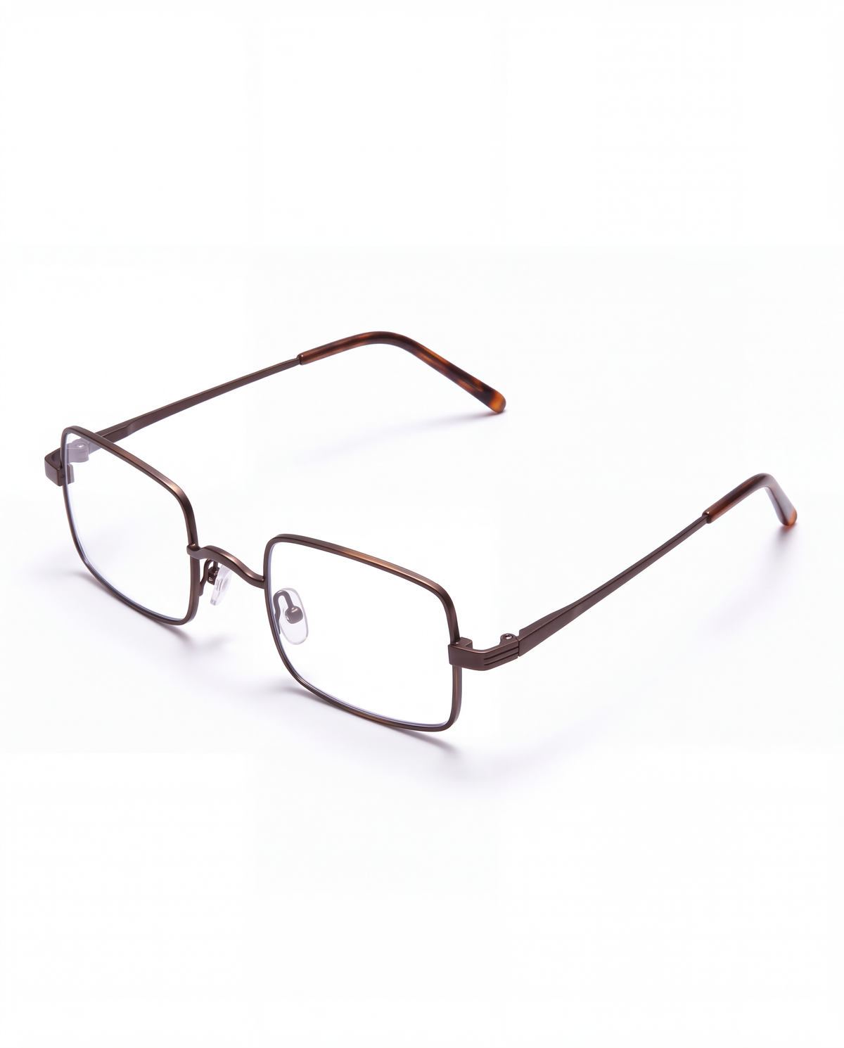 Thin Wire Rectangle Blue Light Glasses, side view