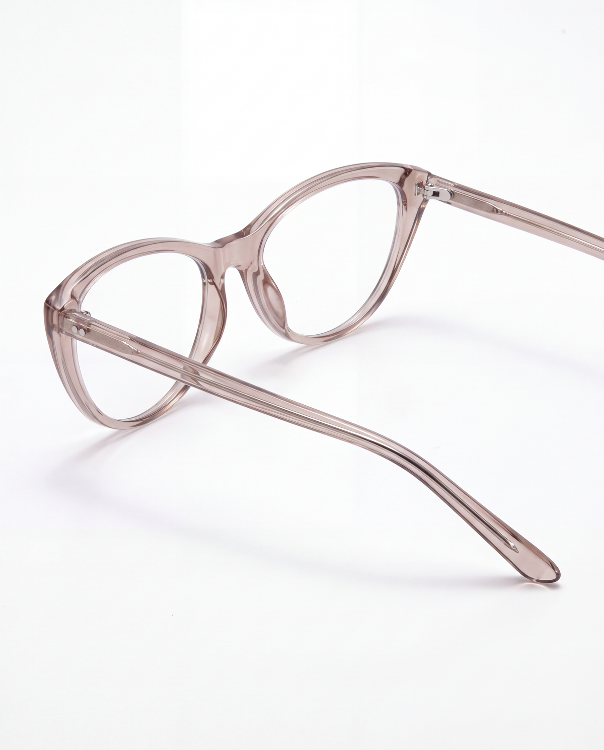 Cat-eye blue light glasses, angled view