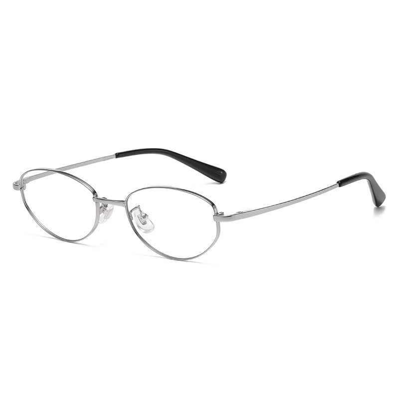 Thin Wire Oval Blue Light Glasses, angled view