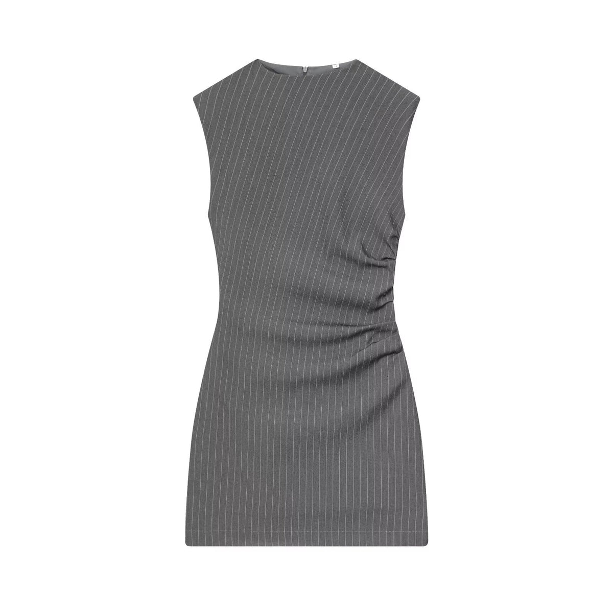 Grey Pinstripe Dress, front view