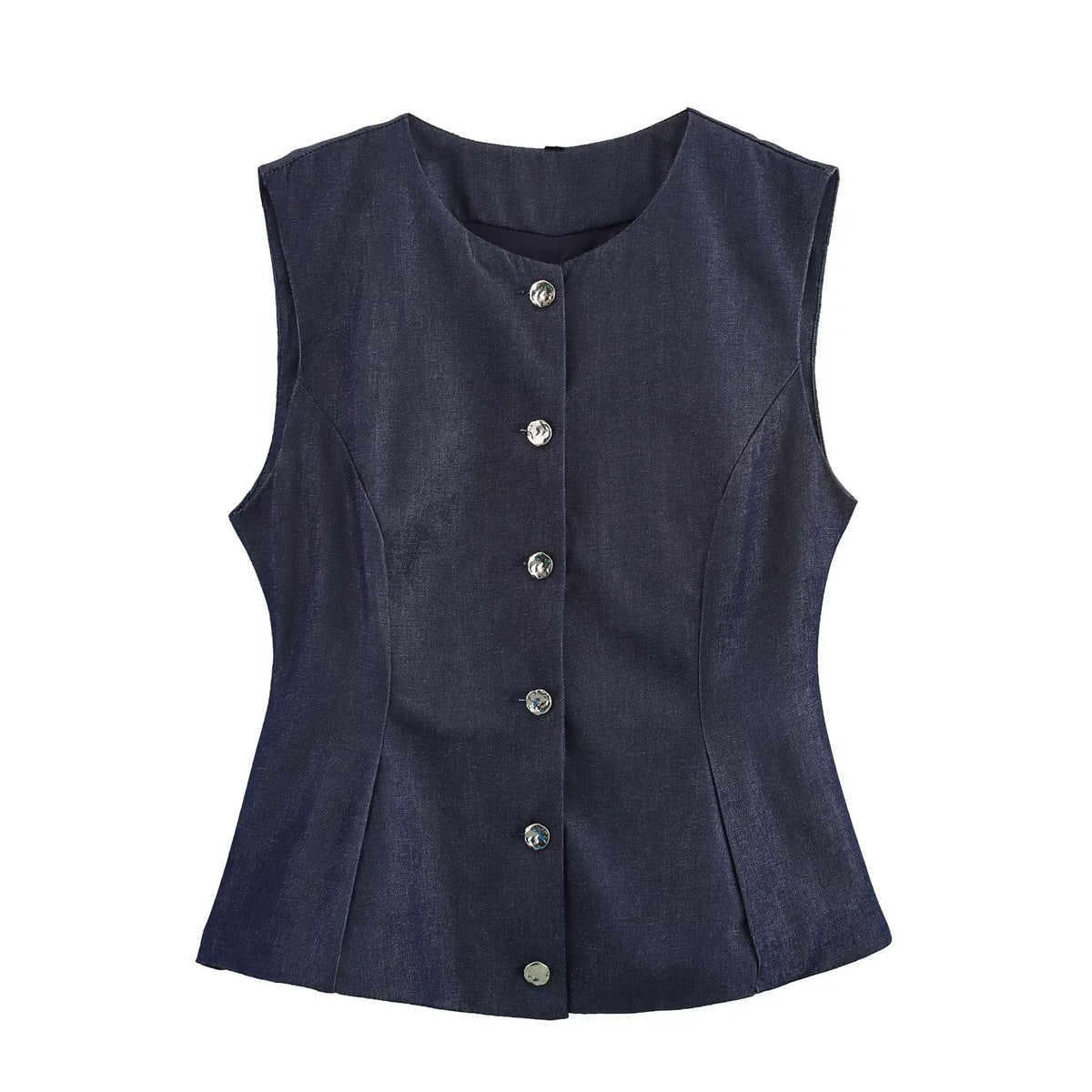 Denim-Look waistcoat, front view