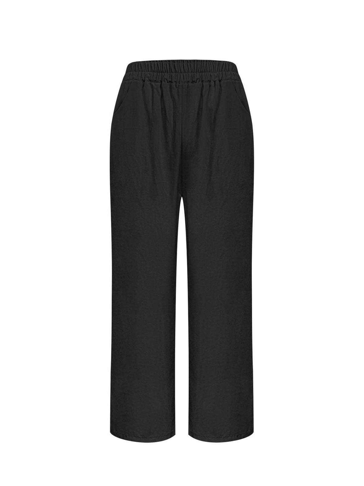 Band-Collar Shirt Set, trousers front view