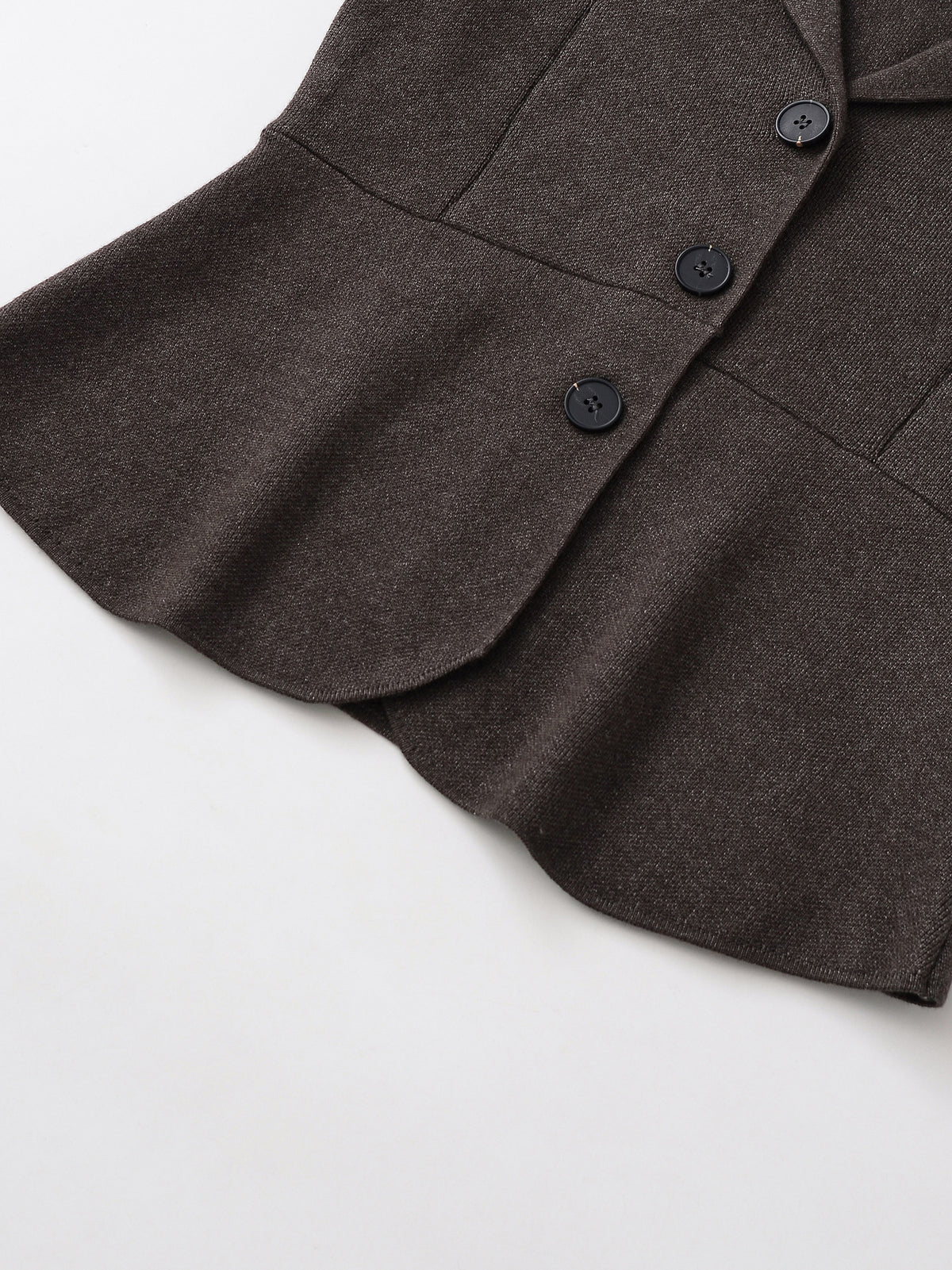 Lapel Knit Waistcoat, button detail